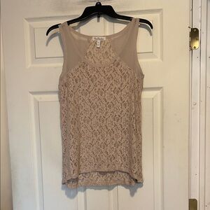 True Freedom Beige Lace Tank Top Size Juniors Medium